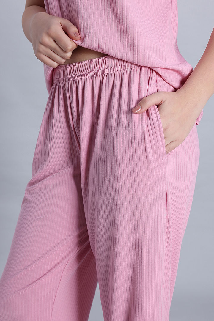 Zivame 2 Mile Fashion Knit Poly Loungewear Set - Cameo Pink — image 7